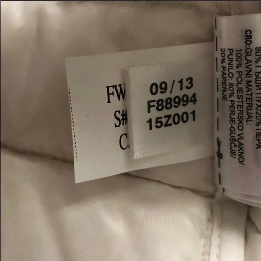 NWT Adidas White Down Puffer Jacket Small - Sample - Picture 14 of 15